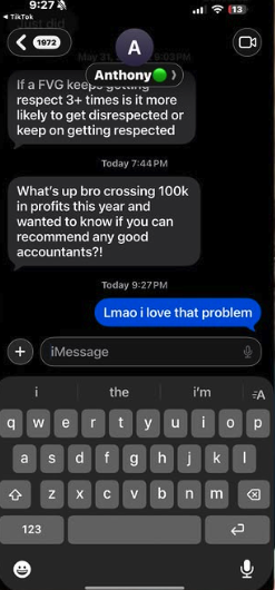 Student testimonial — crossing $100K in profits