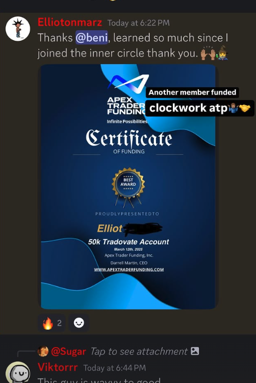 Student testimonial — funded certificate